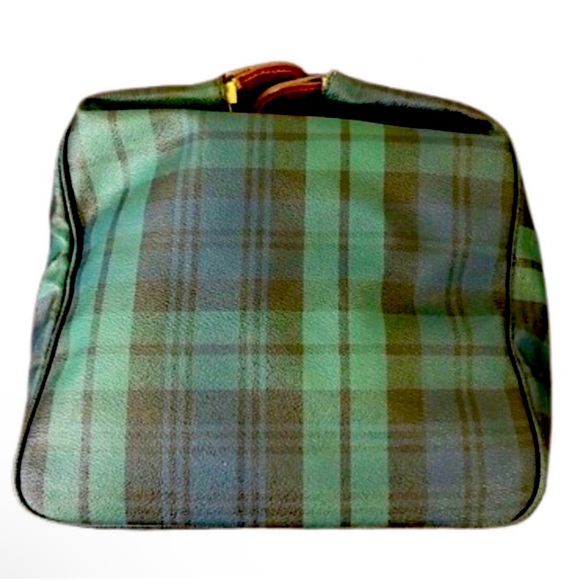 W RALPH LAUREN Black Watch Boston Travel Bag Coated Canvas Waxed Leather 52cm - Picture 14 of 17